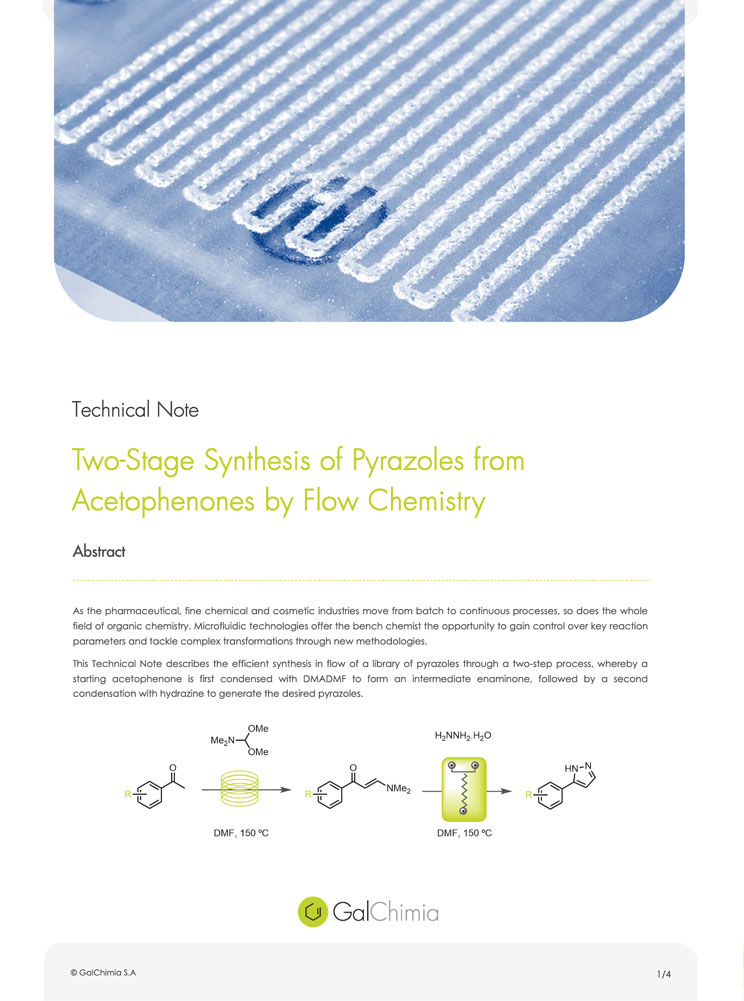 Technical Notes Two-State Synthesis of Pyrazoles from Acetophenones by Flow Chemistry