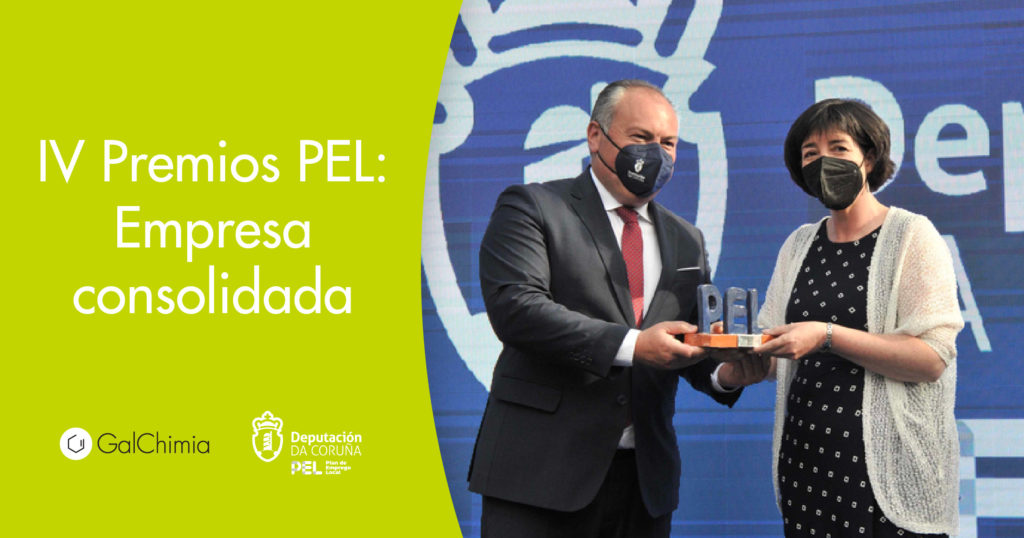 GalChimia ha recibido el Premio Provincial a la Mejor Iniciativa Empresarial Consolidada otorgado por la Diputación de A Coruña.